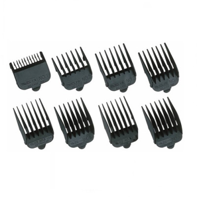 Wahl Attachment Comb Set - No. 1 to No. 8 -  8 piece set.(Black)